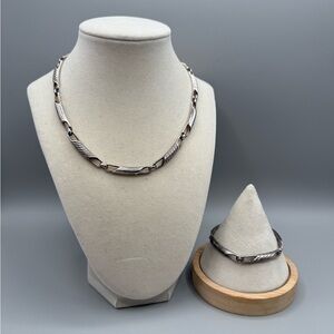 RARE Dior Silver Necklace and Bracelet Set